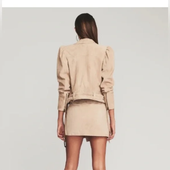 Retrofête Tai Lambskin Suede Leather Jacket